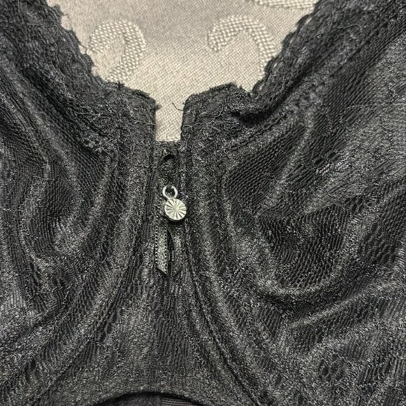 Bali womens blackwiredno padding lace floral print size 36D - Picture 2 of 7